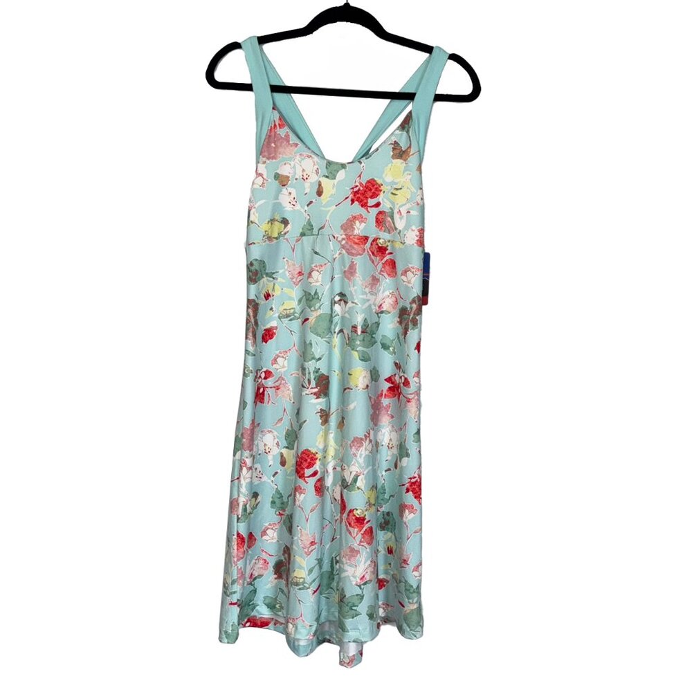 NWT Patagonia Morning Glory Floral Twist Back Shelf Bra Dress Size-L
